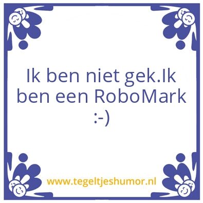 Tegeltje: gek