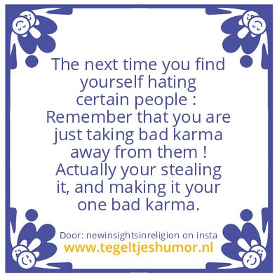 Tegeltje: bad karma