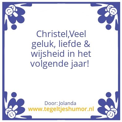 Tegeltje: Jarige