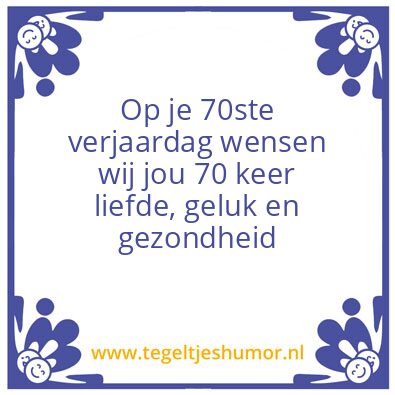 Tegeltje: 70