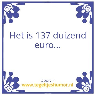 Tegeltje: Geld