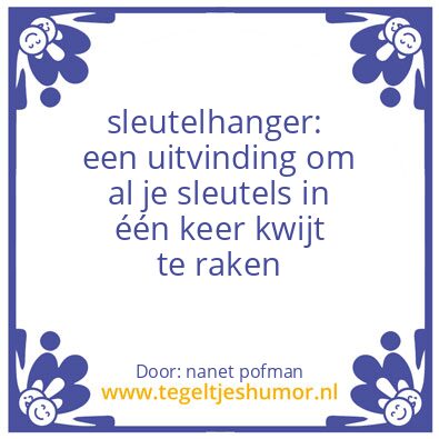 Tegeltje: sleutelhanger