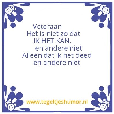 Tegeltje: Veteraan