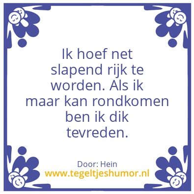 Tegeltje: Arbeidsvreugde