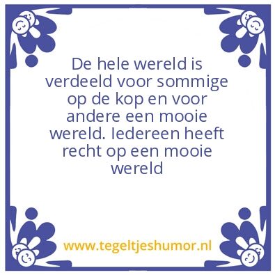 Tegeltje: op de kop