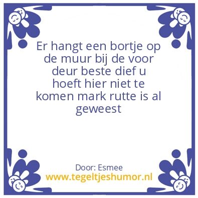 Tegeltje: Mark rutte