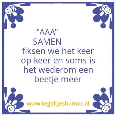 Tegeltje: AAA