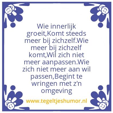 Tegeltje: Waarom je steeds minder past