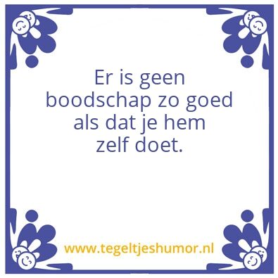 Tegeltje: Moeite doen