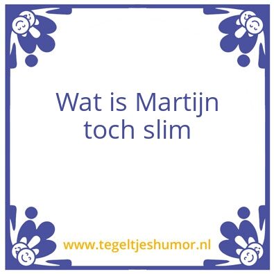 Tegeltje: Wat is Martijn toch slim
