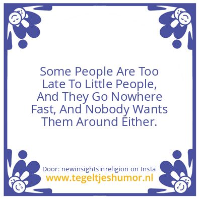 Tegeltje: Quitters are Losers.