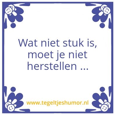 Tegeltje: Stuk