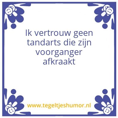Tegeltje: Tandarts