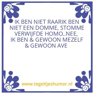Tegeltje: Mezelf
