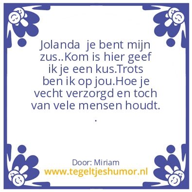 Tegeltje: Jolanda