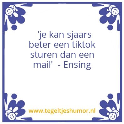 Tegeltje: Sjaars