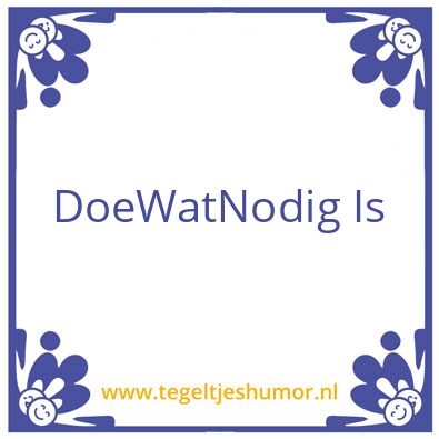 Tegeltje: Doe