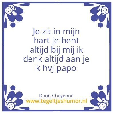 Tegeltje: Hvj papo
