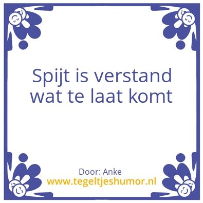 Tegeltje: Spijt