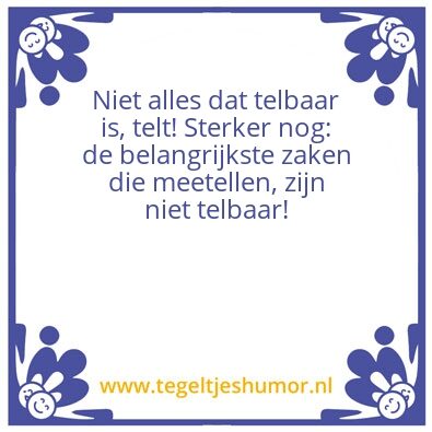 Tegeltje: Telt het mee?