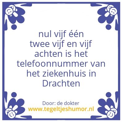 Tegeltje: Telefoonnummer