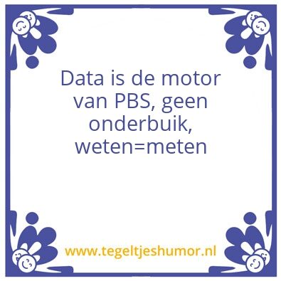 Tegeltje: DATA is de motor van PBS!