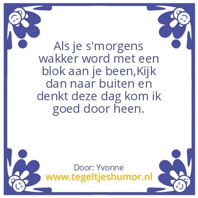 Tegeltje: Geniet
