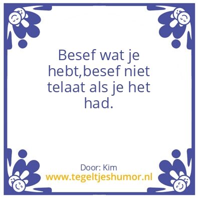 Tegeltje: Besef