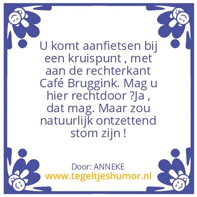 Tegeltje: CafÃ© Bruggink