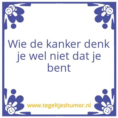 Tegeltje: joe