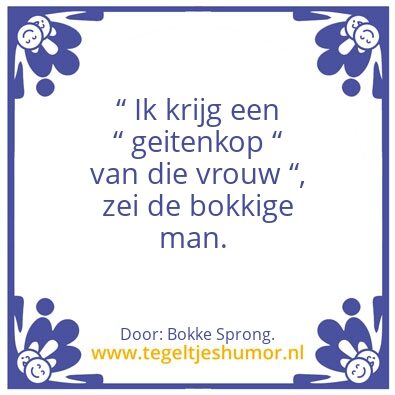 Tegeltje: Geitenkop.