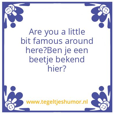 Tegeltje: Engels voor beginners, les 6