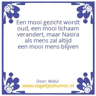Tegeltje: Mooi mens