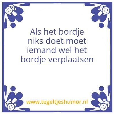 Tegeltje: Bordje