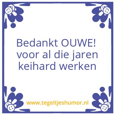 Tegeltje: Pensioen