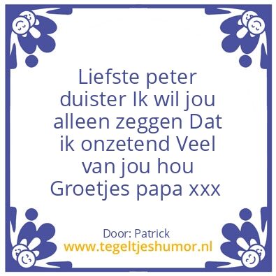 Tegeltje: voor mijn zoon