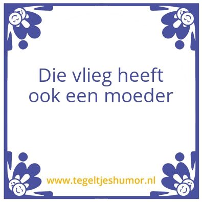 Tegeltje: Vlieg