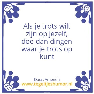 Tegeltje: ik ben trots