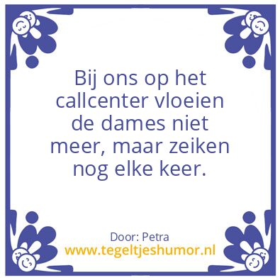 Tegeltje: Callcenter