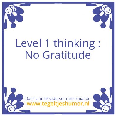 Tegeltje: Level 1 thinking