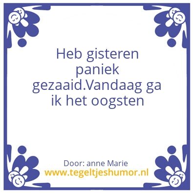 Tegeltje: paniek