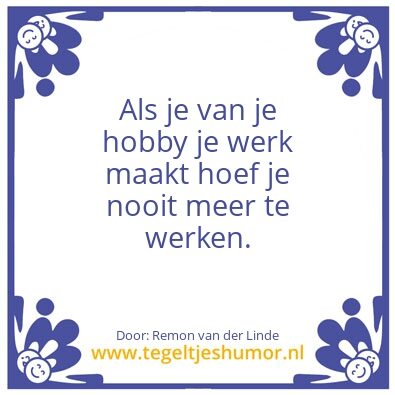 Tegeltje: Hobby