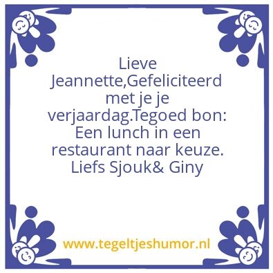 Tegeltje: joehe