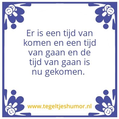 Tegeltje: afscheid