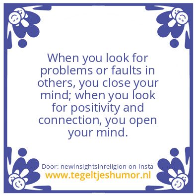 Tegeltje: open your mind.