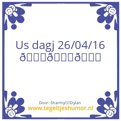 Tegeltje: 29/04/16