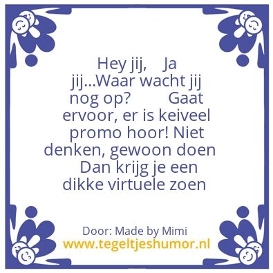 Tegeltje: Bestellen