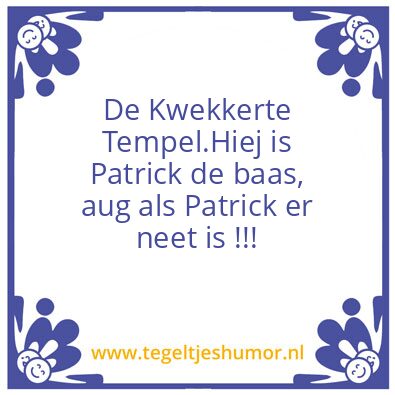 Tegeltje: Prins Patrick