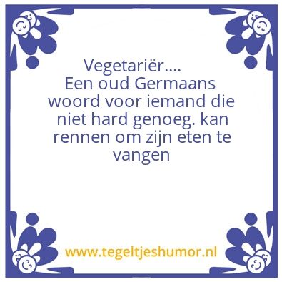 Tegeltje: vegetariÃ«r