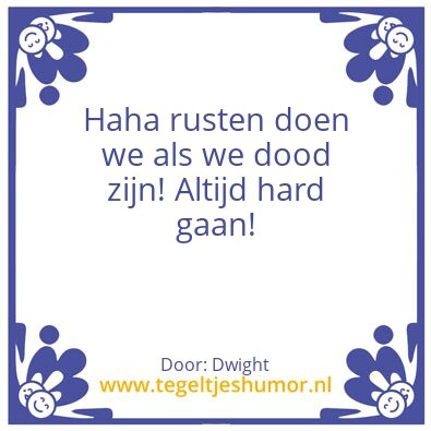 Tegeltje: Rustig aan doen: